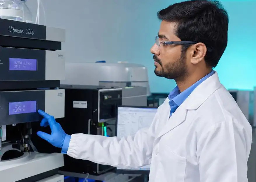 Pharmaceutical product testing in a laboratory